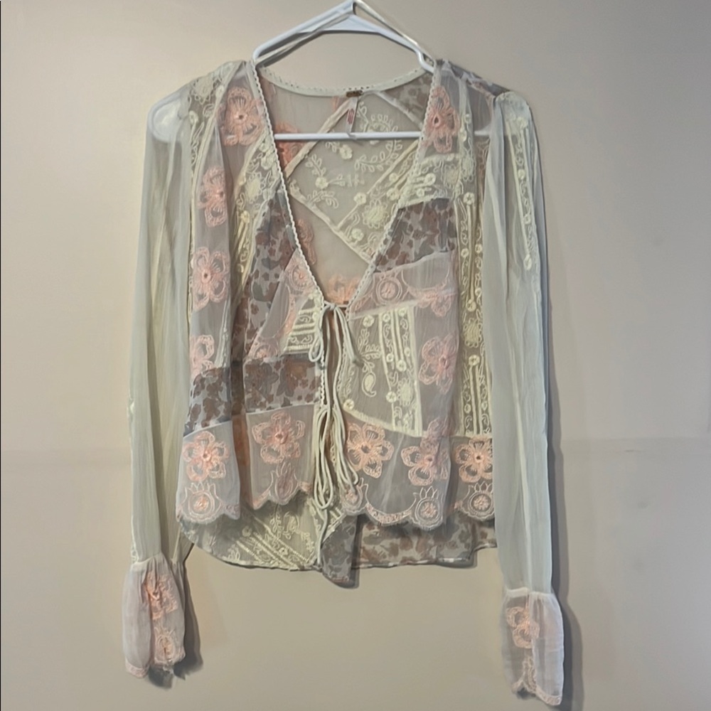 Free People- Sheer Lace Blouse